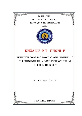 Khóa luận tốt nghiệp phân tích công tác đào tạo nguồn nhân lực tại chi nhánh huế công ty trách nhiệm hữu hạn tuấn việt