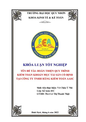 Hoàn thiện quy trình kiểm toán khoản mục tài sản cố định tại công ty tnhh hãng kiểm toán aasc