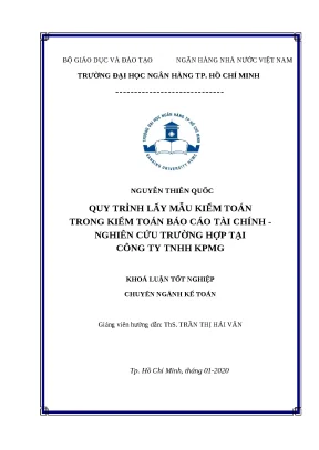 0325 quy trình lấy mẫu kiểm toán trong kiểm toán báo cáo tài chính nghiên cứu trường hợp tại cty tnhh kpmg khóa luận kế toán kiểm toán nguyễn thiên quố