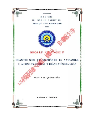 Hoàn thiện hoạt động phân phối sữa vinamilk của công ty tnhh một thành viên gia ngân