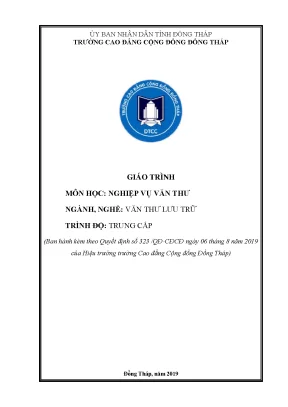 Giáo trình nghiệp vụ văn thư nghề văn thư lưu trữ trung cấp