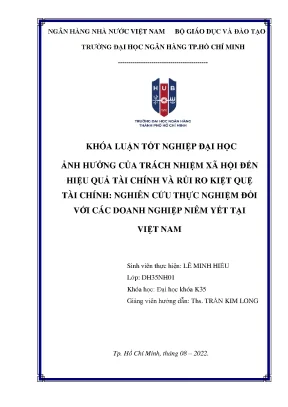 Ảnh hưởng của trách nhiệm xã hội đến hiệu quả tài chính và rủi ro kiệt quệ tài chính nghiên cứu thực nghiệm đối với các dn niêm yết tại việt nam