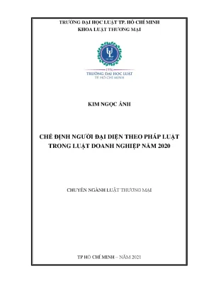 Khóa luận tốt nghiệp chế định người đại diện theo pháp luật trong luật doanh nghiệp 2020