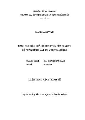 Luận văn thạc sĩ hubt nang cao hieu qua su dung von cua cong ty co phan