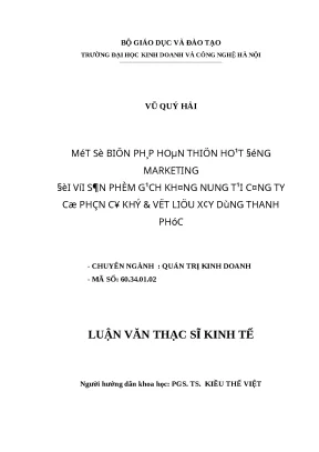 Luận văn thạc sĩ hubt hoạt động marketing đối với sản phẩm gạch không nung tại công ty cổ phần cơ khí vật liệu xây dựng thanh phúc