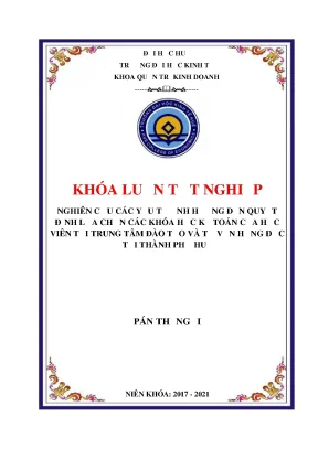 Khóa luận tốt nghiệp nghiên cứu các yếu tố ảnh hưởng đến quyết định lựa chọn các khóa học kế toán của học viên tại trung tâm đào tạo và tư vấn hồng đức tại thành phố huế
