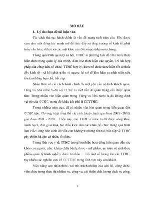 Luận văn cải cách thủ tục hành chính tại bệnh viện đa khoa khu vực lục ngạn tỉnh bắc giang