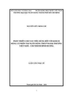 0523 phát triển cho vay tiêu dùng đối với khách hàng cá nhân tại nhtm cp ngoại thương việt nam chi nhánh bình dương luận văn thạc sĩ tcnh nguyễn hữu minh