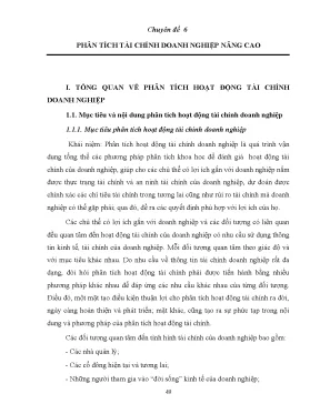 Chuyên đề phân tích tài chính doanh nghiệp nâng cao