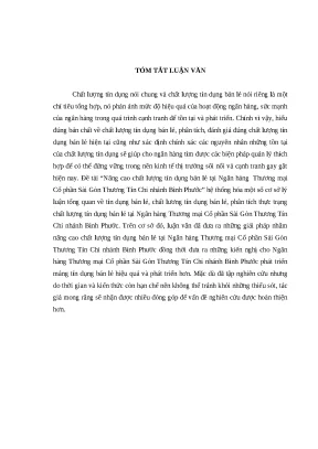 0776 nâng cao chất lượng tín dụng bán lẻ tại nhtm cp sài gòn thương tín chi nhánh bình phước luận văn thạc sĩ kinh tế nguyễn chí cường tp hcm đh nh 2018
