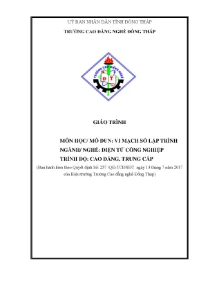 Giáo trình vi mạch số lập trình nghề điện tử công nghiệp cđtc