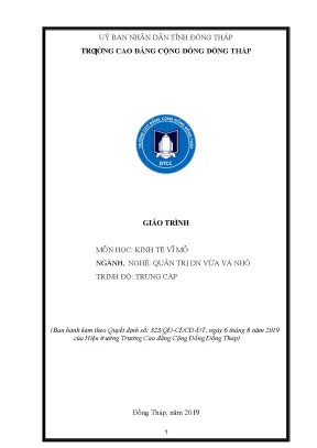 Giáo trình môn kinh tế vĩ mô nghề quản trị doanh nghiệp vừa và nhỏ trung cấp
