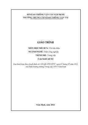 Giáo trình môn họcmô đun vật liệu điện ngànhnghề điện công nghiệp trình độ trung cấp