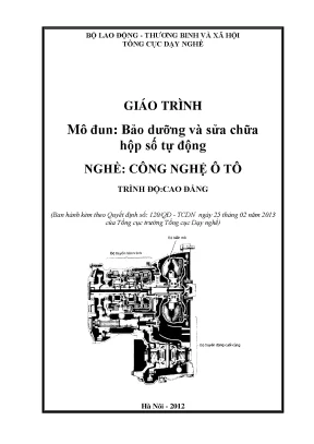 Giáo trình bảo dưỡng sửa chữa hộp số tự động