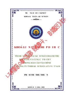 Khóa luận tốt nghiệp tìm hiểu công tác kiểm toán doanh thu bán hàng và cung cấp dịch vụ trong báo cáo tài chính tại công ty tnhh kiểm toán avn việt nam