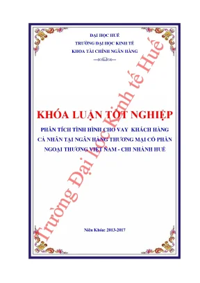Phân tích tình hình cho vay khách hàng cá nhân tại ngân hàng thương mại cổ phần ngoại thương việt nam chi nhánh huế