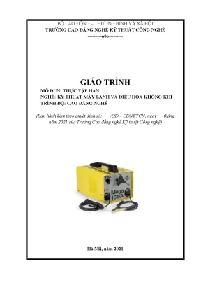 Giáo trình thực tập hàn nghề kỹ thuật máy lạnh và điều hòa không khí trình độ cao đẳng nghề