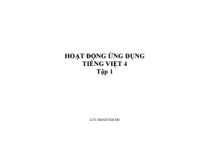 Hoạt động ứng dụng tiếng việt 4 tập 1
