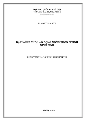 Luận văn thạc sĩ dạy nghề cho lao động nông thôn ở tỉnh ninh bình