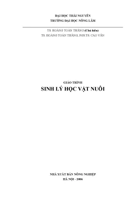 Giáo trình sinh lý học vật nuôi