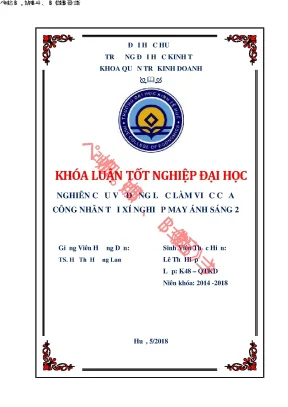 Nghiên cứu về động lực làm việc của công nhân tại xí nghiệp may ánh sáng 2