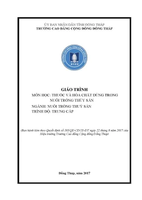 Giáo trình thuốc và hóa chất dùng trong nuôi trồng thủy sản nghề nuôi trồng thuỷ sản trung cấp