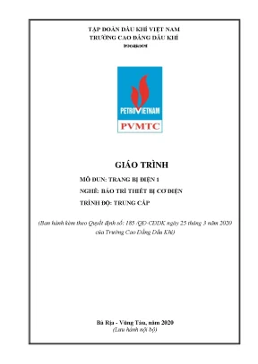 Giáo trình trang bị điện 1 nghề bảo trì thiết bị cơ điện trình độ trung cấp