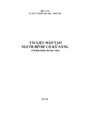 Tài liệu đào tạo người đỡ đẻ có kỹ năng bộ y tế