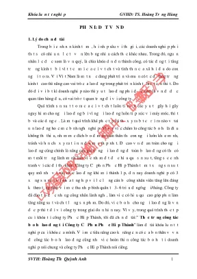 Thực trạng công tác bảo hộ lao động tại công ty cổ phần phước hiệp thành