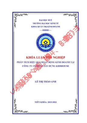 Phân tích hiệu quả hoạt động kinh doanh tại công ty cổ phần xây dựng kidshouse