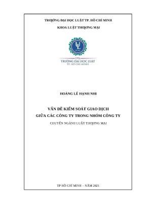 Luận văn vấn đề kiểm soát giao dịch giữa các công ty trong nhóm công ty