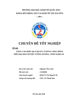 Luận văn tốt nghiệp quản lý rừng cộng đồng trên địa bàn huyện tương dương tỉnh nghệ an