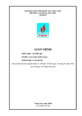 Giáo trình autocad nghề cắt gọt kim loại trình độ cao đẳng trường cao đẳng dầu khí năm 2020