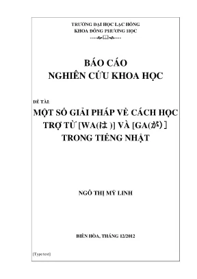 Một số giải pháp về cách học trợ từ waは và gaが trong tiếng nhật