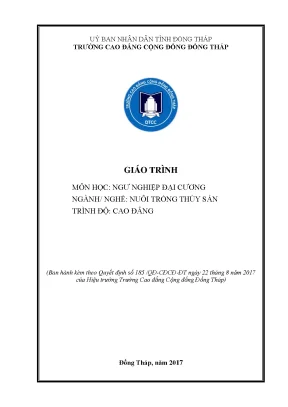 Giáo trình ngư nghiệp đại cương nghề nuôi trồng thuỷ sản cao đẳng