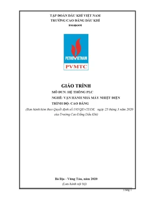 Giáo trình hệ thống plc nghề vận hành nhà máy nhiệt điện trình độ cao đẳng