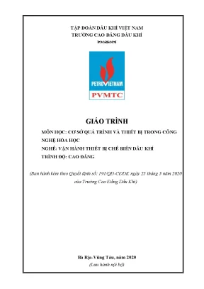 Giáo trình cơ sở quá trình và thiết bị trong công nghệ hóa học nghề vận hành thiết bị chế biến dầu khí trình độ cao đẳng