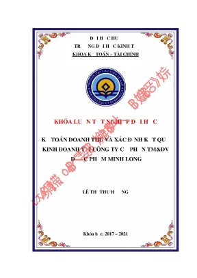 Kế toán doanh thu và xác định kết quả kinh doanh tại công ty cổ phần tmdv dược phẩm minh long