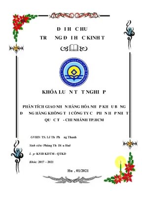 Khóa luận tốt nghiệp phân tích giao nhận hàng hóa nhập khẩu bằng đường hàng không tại công ty cổ phần hợp nhất quốc tế chi nhánh tp hcm