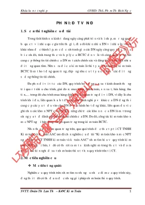 Khóa luận tốt nghiệp kiểm toán khoản mục người phải thu người bán tại ct tnhh kiểm toán và kế toán aac