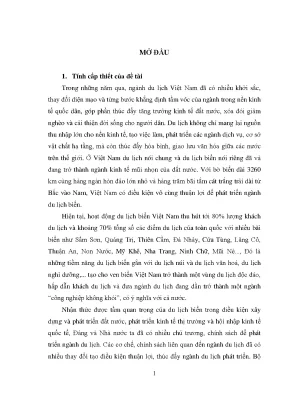 Luận văn quản lý nhà nước về du lịch biển từ thực tiễn tỉnh quảng trị