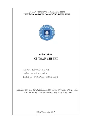 Giáo trình kế toán chi phí nghề kế toán cđtc