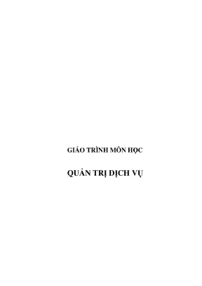 Giáo trình môn học quản trị dịch vụ