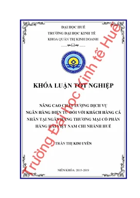 Nâng cao chất lượng dịch vụ ngân hàng điện tử đối với khách hàng cá nhân tại ngân hàng thương mại cổ phần hàng hải việt nam chi nhánh huế