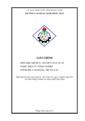 Giáo trình tổ chức sản xuất nghề điện tử công nghiệp cđtc