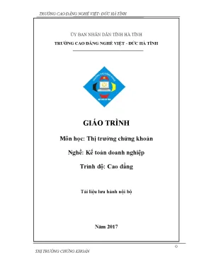 Giáo trình thị trường chứng khoán nghề kế toán doanh nghiệp cao đẳng 2