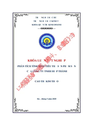 Khóa luận tốt nghiệp phân tích tình hình tiêu thụ sản phẩm sơn của công ty tnhh hiệp thành