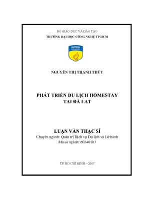 Luận văn thạc sĩ phát triển du lịch homestay tại đà lạt