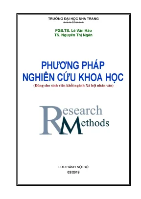 Giáo trình phương pháp nghiên cứu khoa học trường đh nha trang