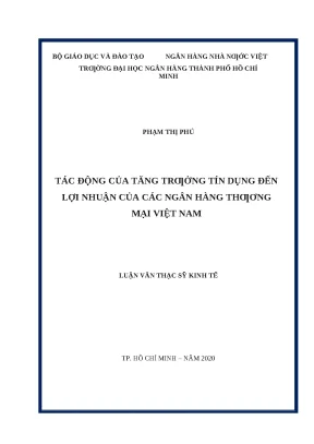 0179 tác động của tăng trưởng tín dụng đến lợi nhuận của các nhtm việt nam luận văn thạc sĩ tcnh phạm thị phú đặng văn dân tp hcm đh nh hcm 2020 8 57 1